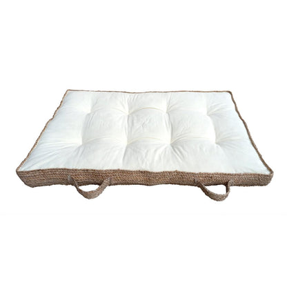 Kudde av jute och alg 120 x 80 x 10 cm – ecru