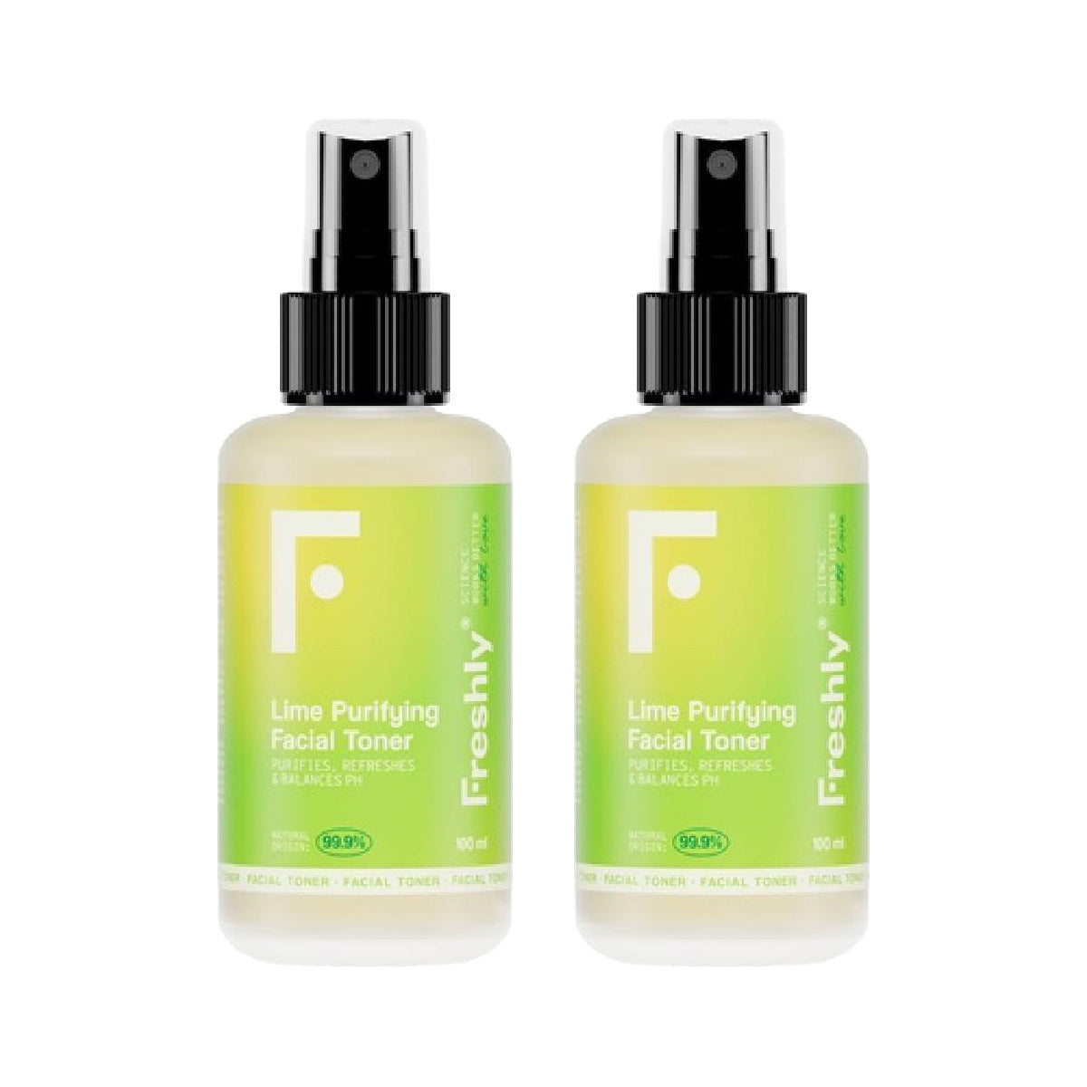 Lot de 2 toniques visage purifiants Freshly citron vert 150 ml