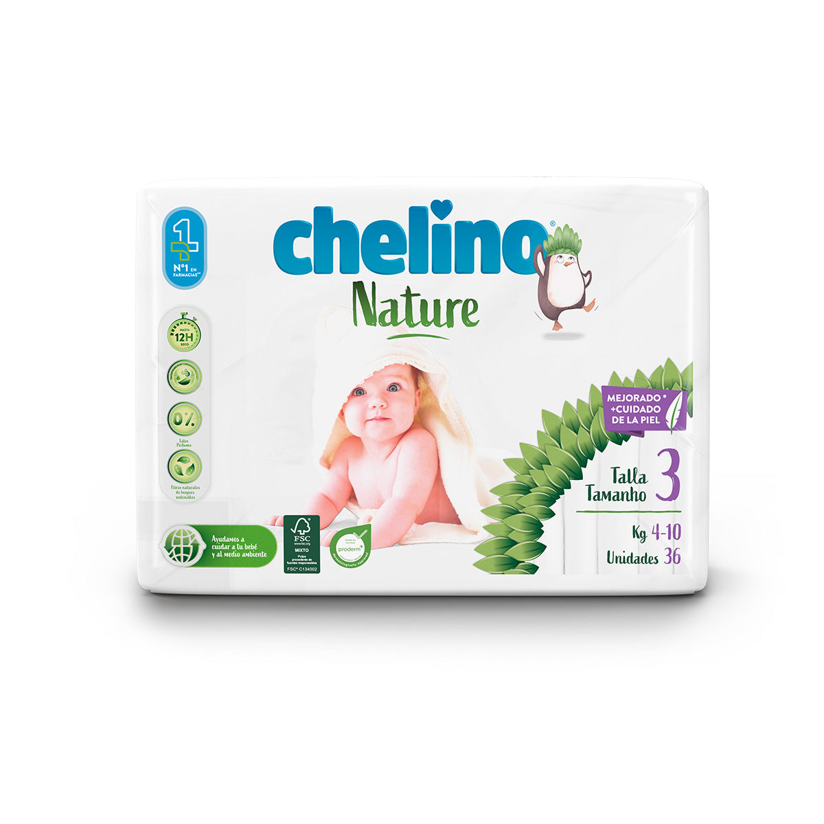 Pannolini T3 4-10 kg Chelino Nature 36 pezzi