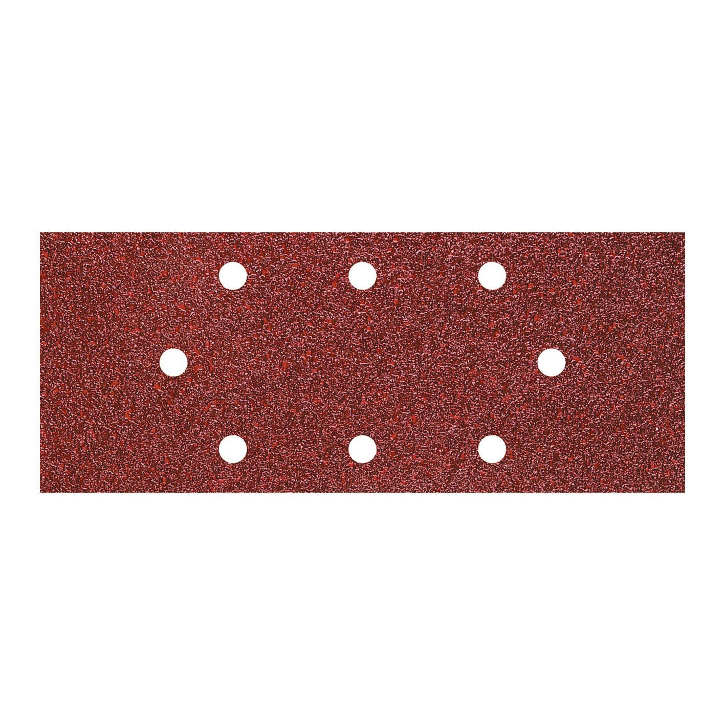 Wolfcraft 8409000 – 15 Korund-Schleifscheiben, Körnung 40, 80, 120; perforiert 93 x 230 mm