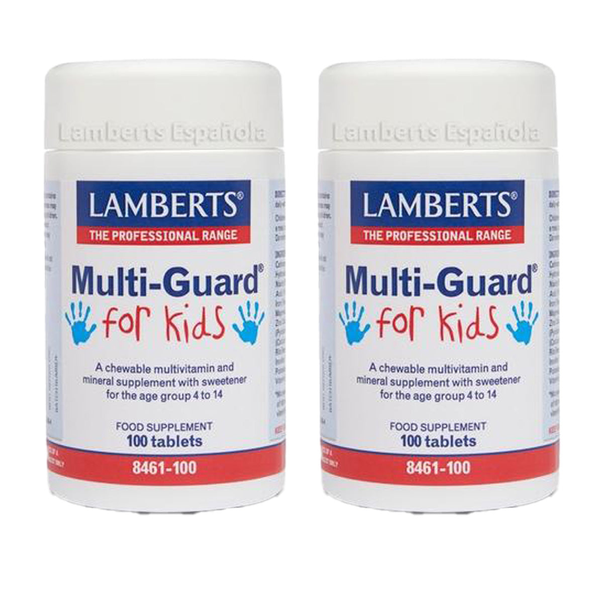 Pack 2x Multi-Guard för barn. Vitaminer och mineraler, Lamberts, 100 tuggtabletter