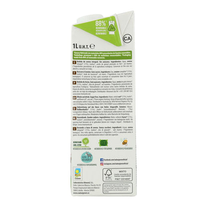 6-pack NaturGreen ekologisk fullkornsdryck med havre, 0 % socker, 1 l