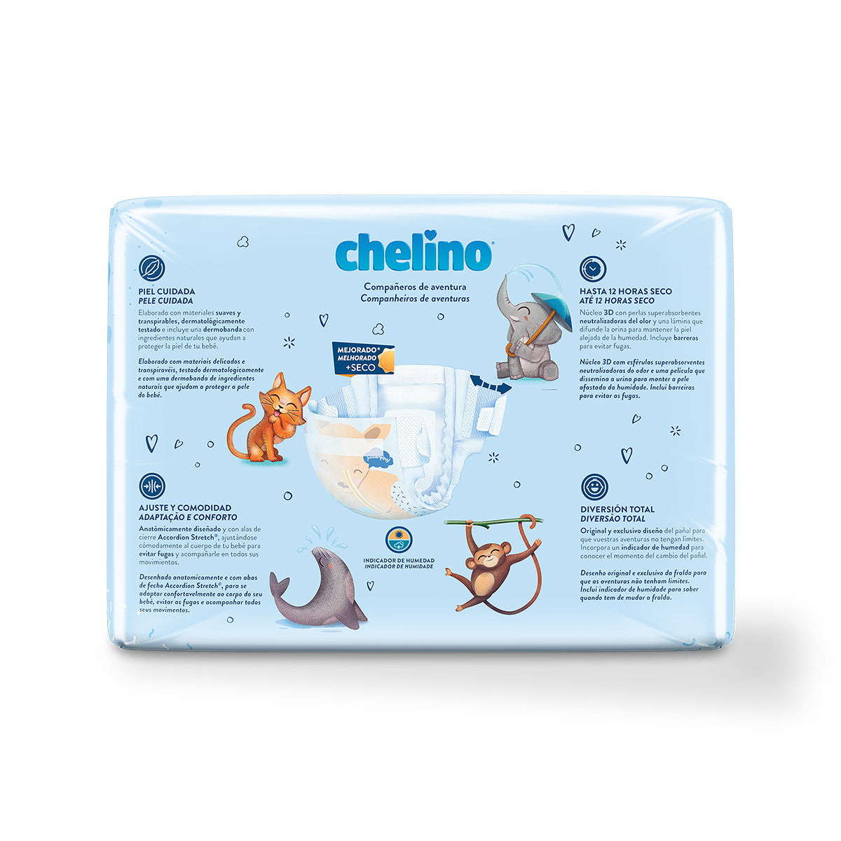 Zestaw 6 x pieluchy T3 leżące (4-10 kg) 36 szt., Chelino