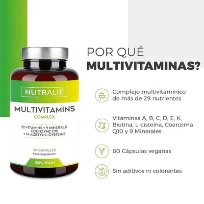 Nutralie Multivitamin Complex med 29 aktiva ingredienser 60 kapslar
