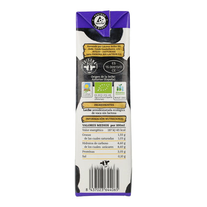 Latte parzialmente scremato senza lattosio Frisona Bio 1L