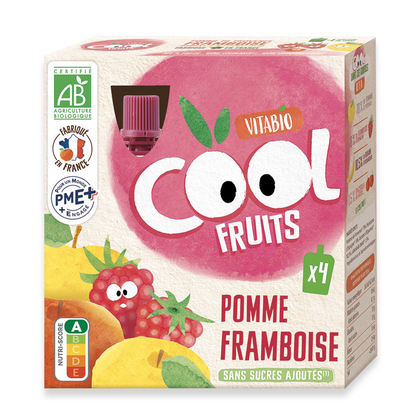 Beutel Apfel, Erdbeere und Heidelbeere Vitabio 4X 90 g