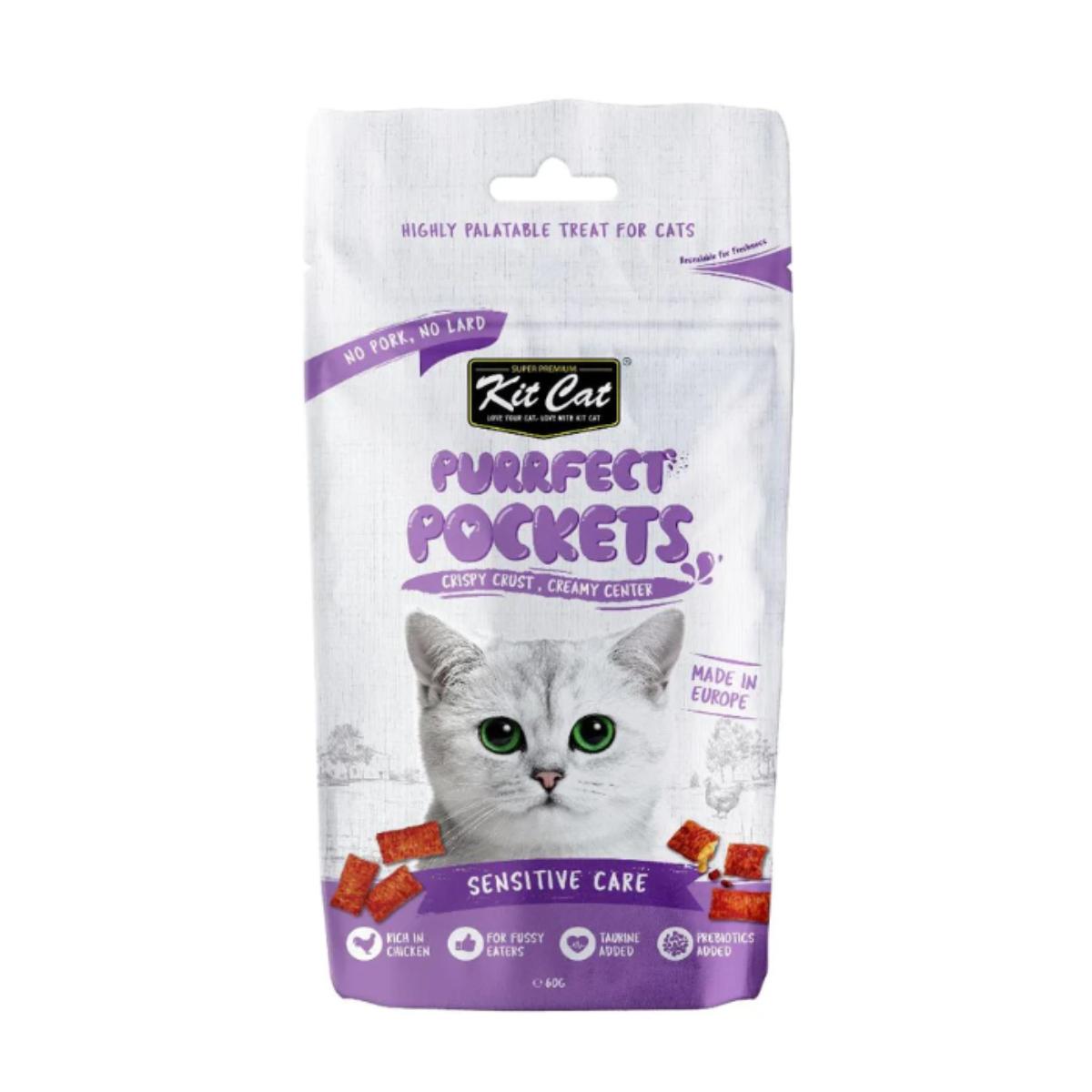 Kit Cat Purrfect Pockets – Sensitive Care 60 g Funktioneller Snack für Katzen