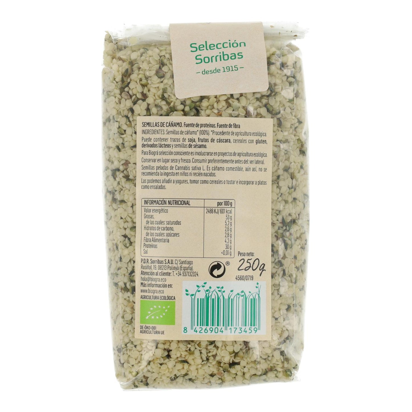Biogra Organic Hulled Hemp Seeds, 250 g