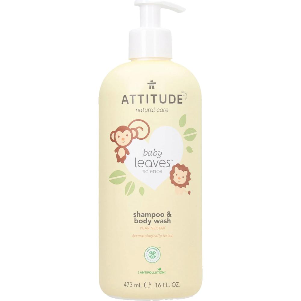 Shampoo e gel per bambini profumato al nettare di pera Attitude 473 ml