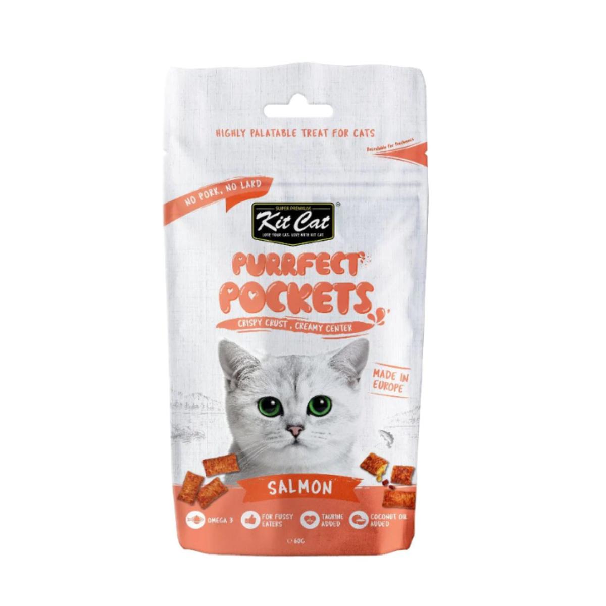 Kit Cat Purrfect Pockets - Salmone 60 g Snack per gatti