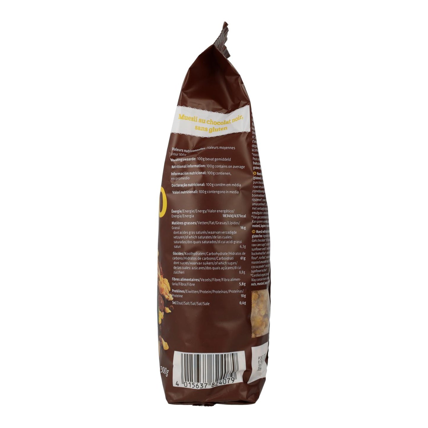 Krispig muesli med mörk choklad, glutenfri, Bauckhof 300 g