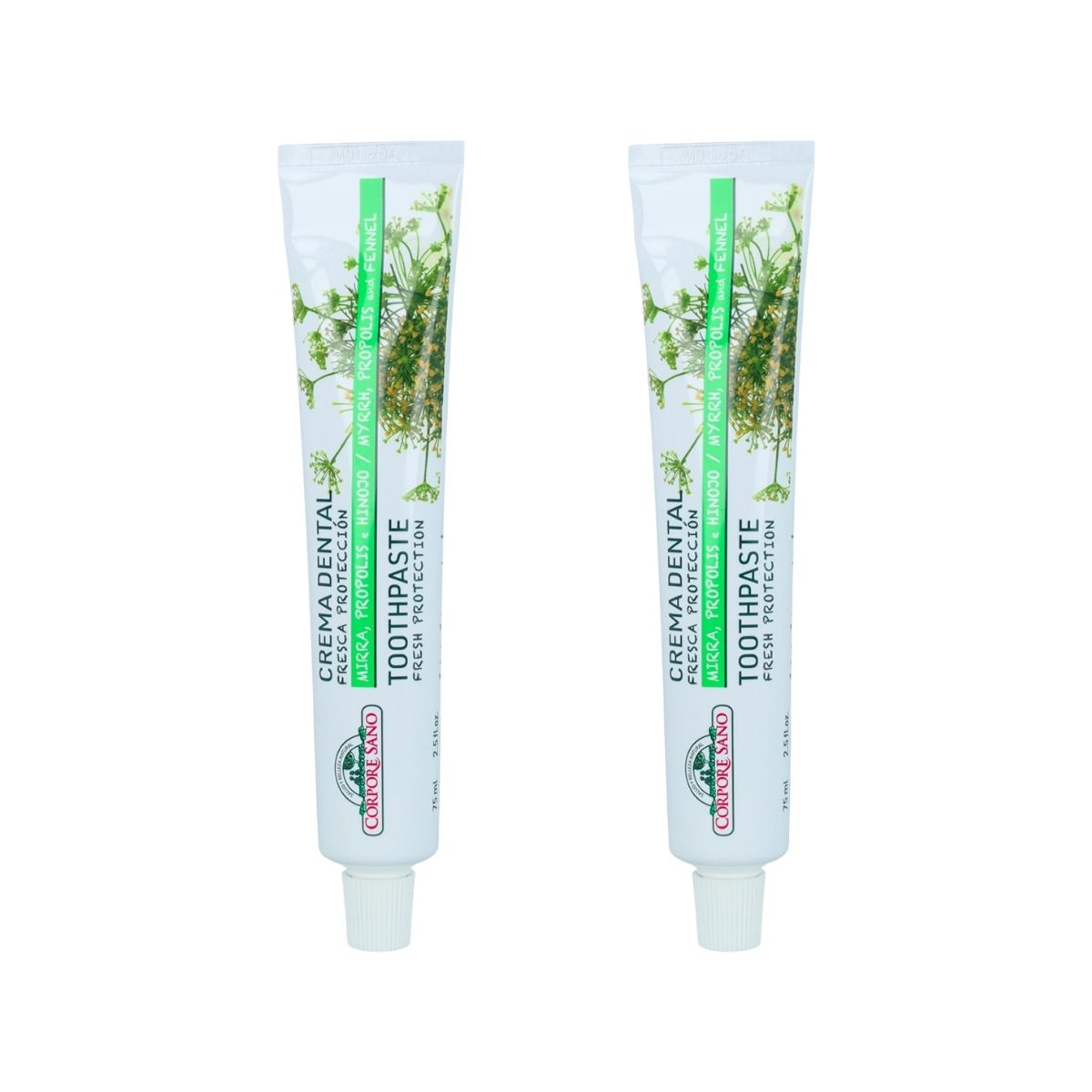 2er-Pack Zahnpasta Myrrhe, Propolis und Fenchel Corpore Sano 75 ml