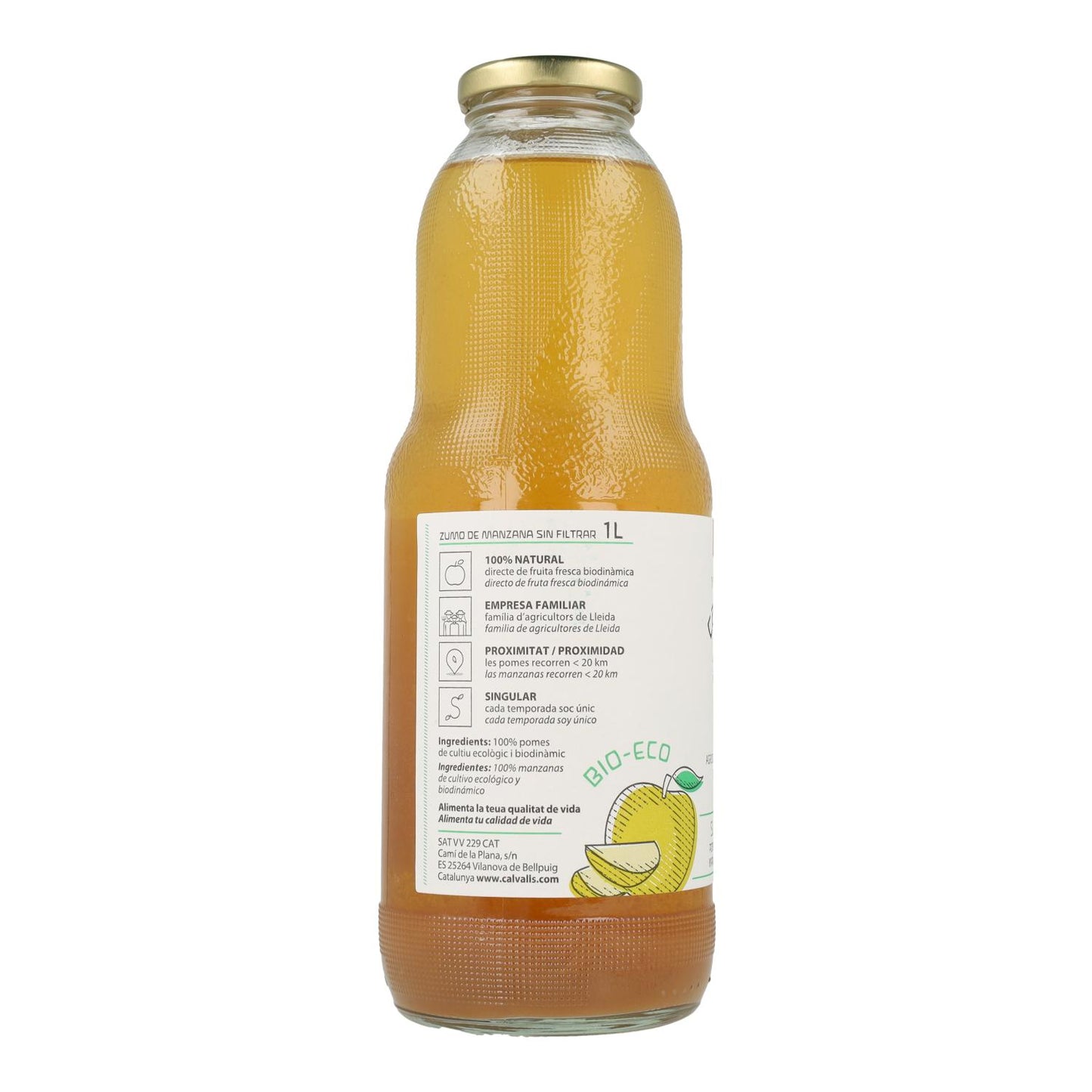 Sok jabłkowy niefiltrowany ECO Cal Valls, 1 l