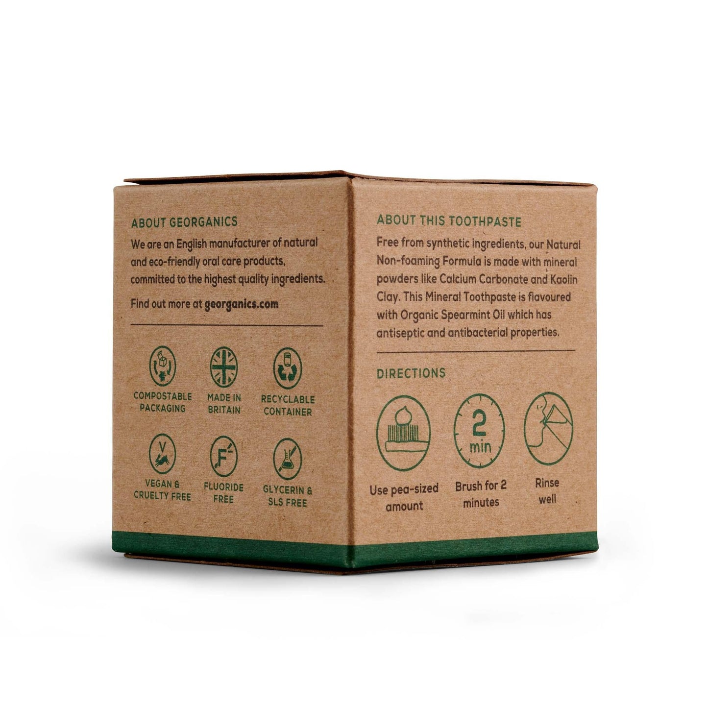 Natuurlijke tandpasta met pepermunt en kokos Georganics 60 ml