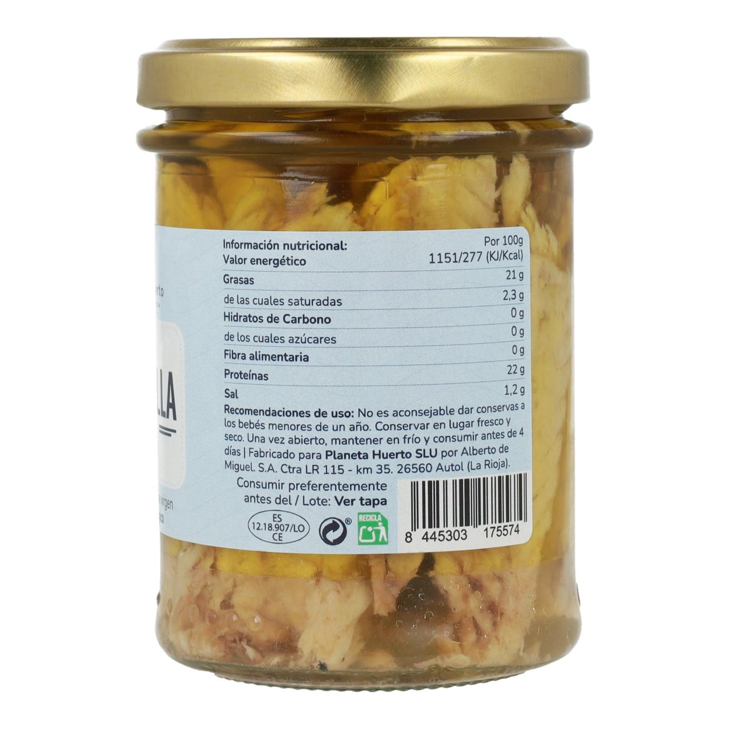 Packung 6x Makrele in Olivenöl ECO Planeta Huerto 190 gr