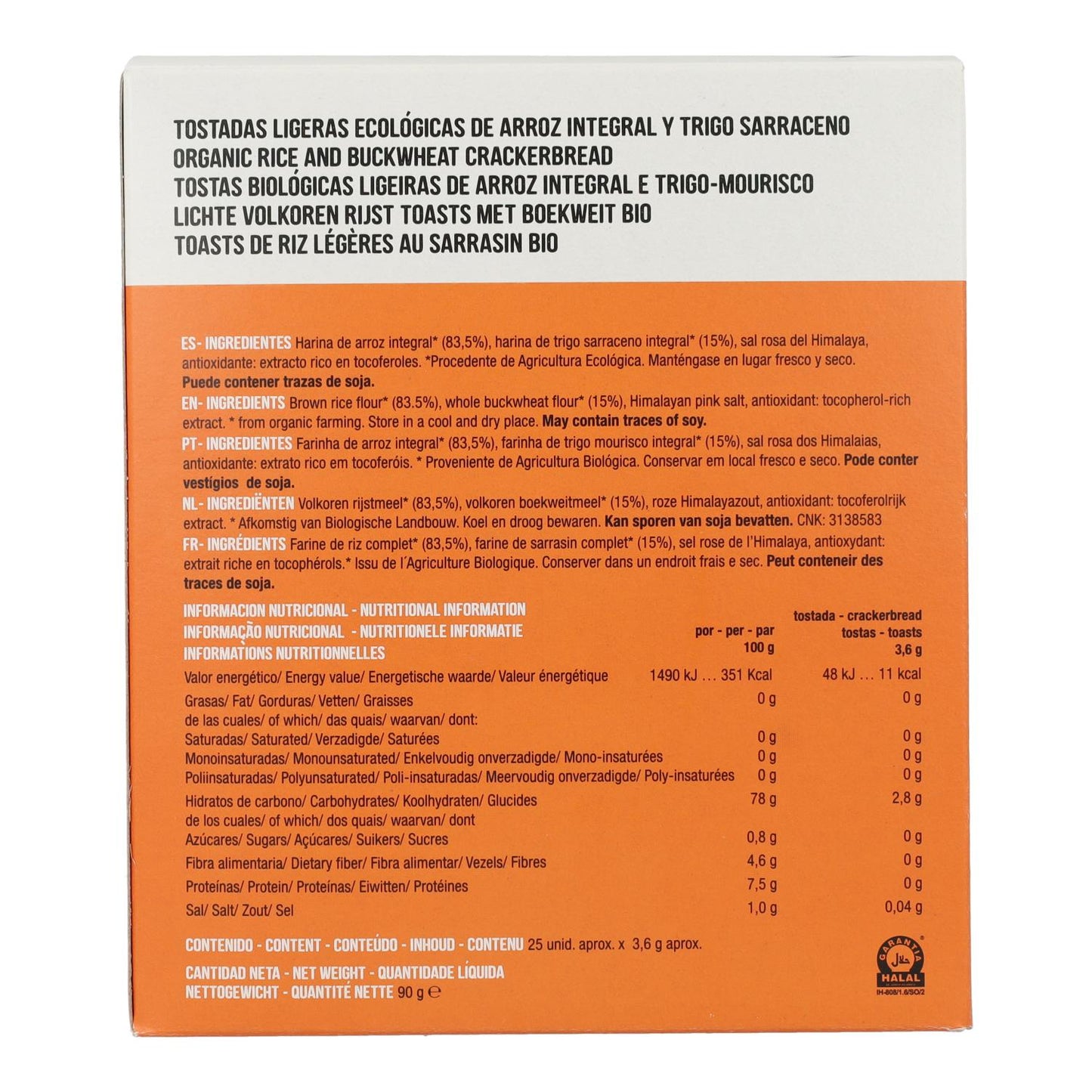 Soria Natural Rice and Buckwheat Toast 90 g
