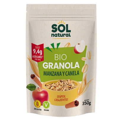 Granola di avena senza glutine mela-cannella biologica, Sol Natural, 350 g