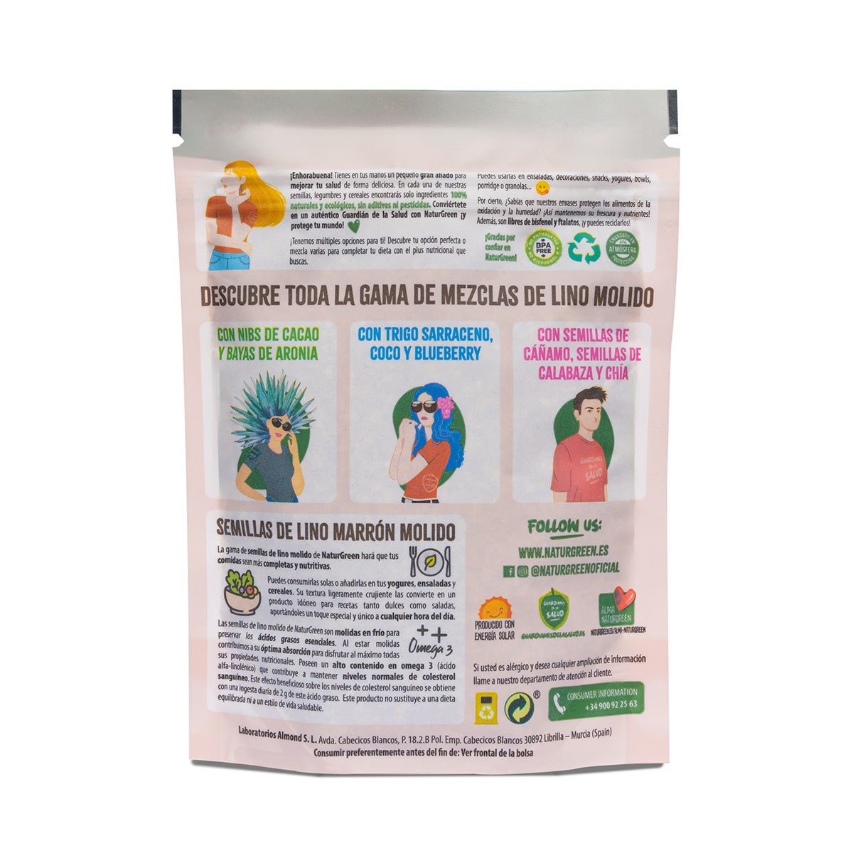 Linfrön, hampa, pumpa och chiafrön Bio NaturGreen 150 g