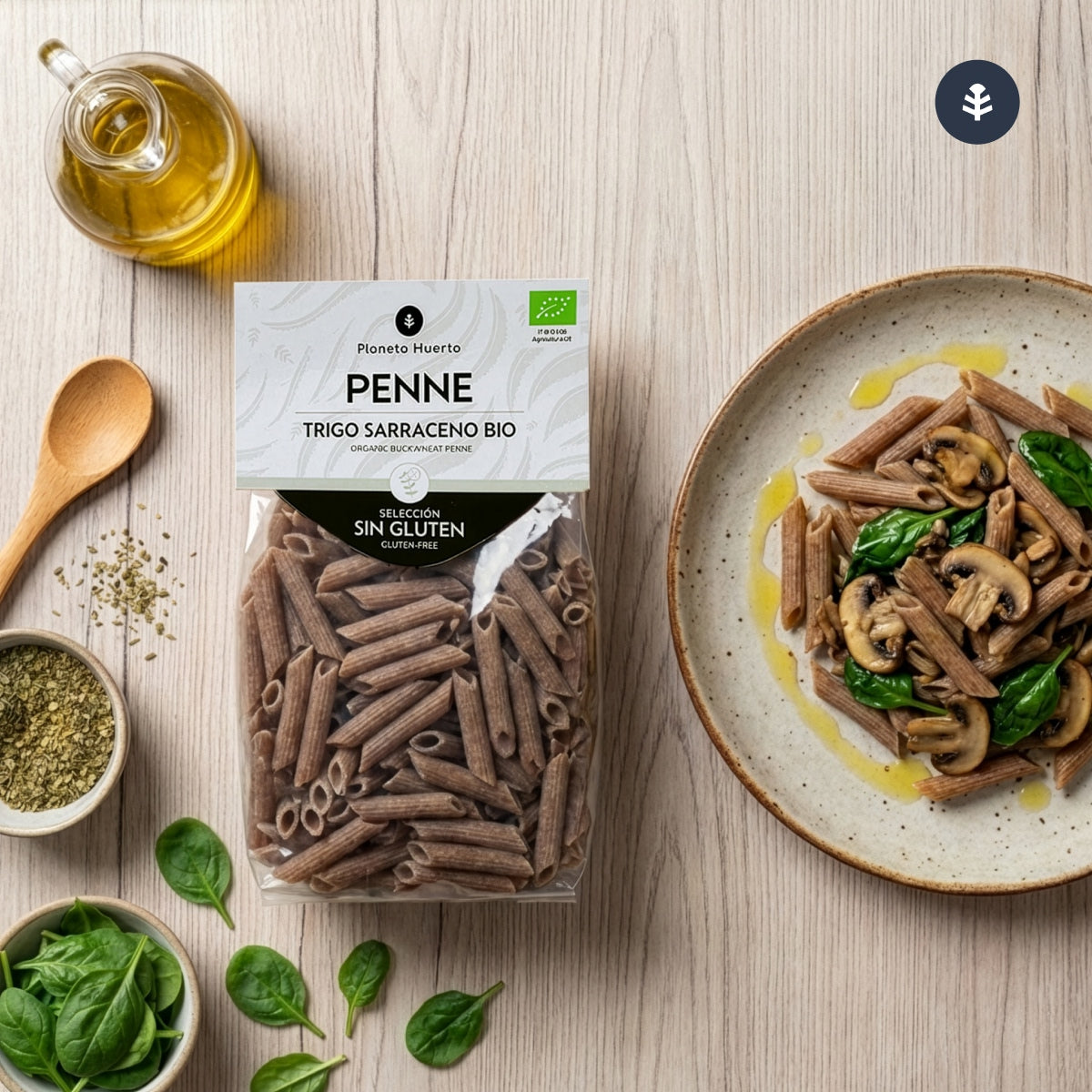 Glutenfria ekologiska bovetemakaroner Planeta Huerto 500 g