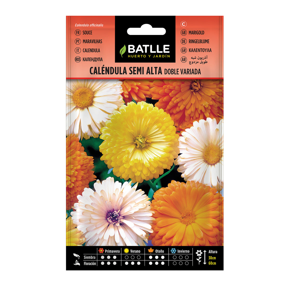 Batlle Assorted Semi-Tall Double Marigold Seeds