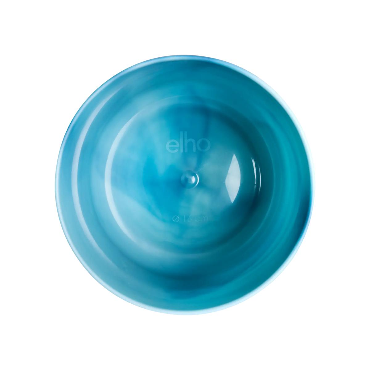 Pot de fleurs recyclé Ocean Round Elho bleu atlantique 22 cm