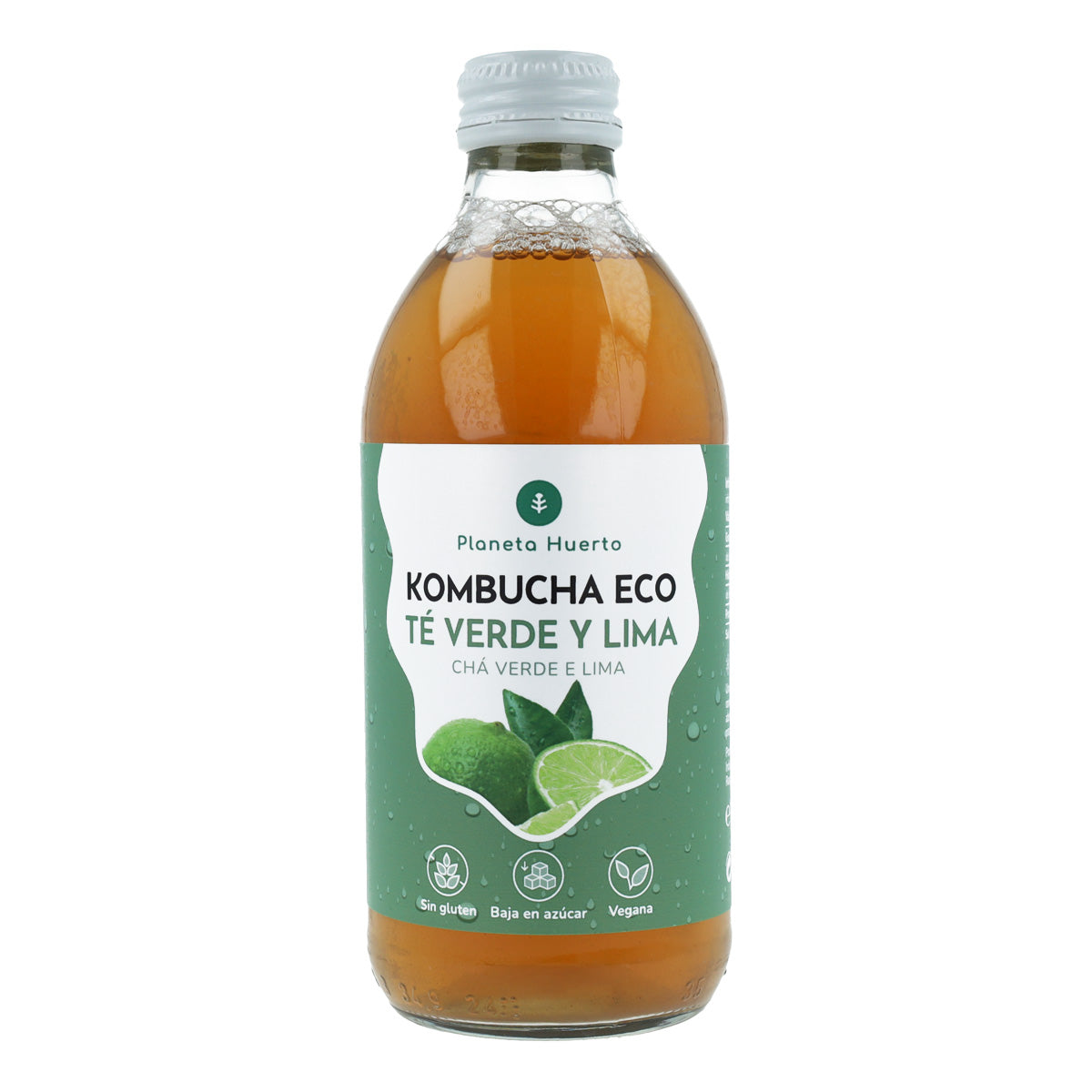 Pack 6x Kombucha ECO grüner Tee und Limette Planeta Huerto 330 ml