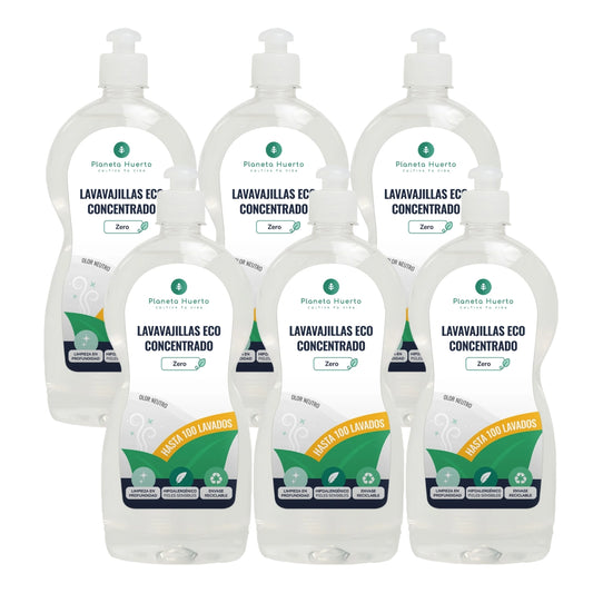 Förpackning 6xDiskmaskinshandbok allergivänlig oparfymerad ECO Planet Garden 750 ml