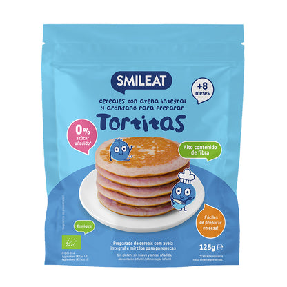 Smileat Organic Wholemeal Oat and Blueberry Pancake Mix 125 g