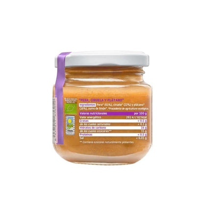 Bio-Glas mit Birne, Pflaume und Banane +6 Monate Smileat 130 g