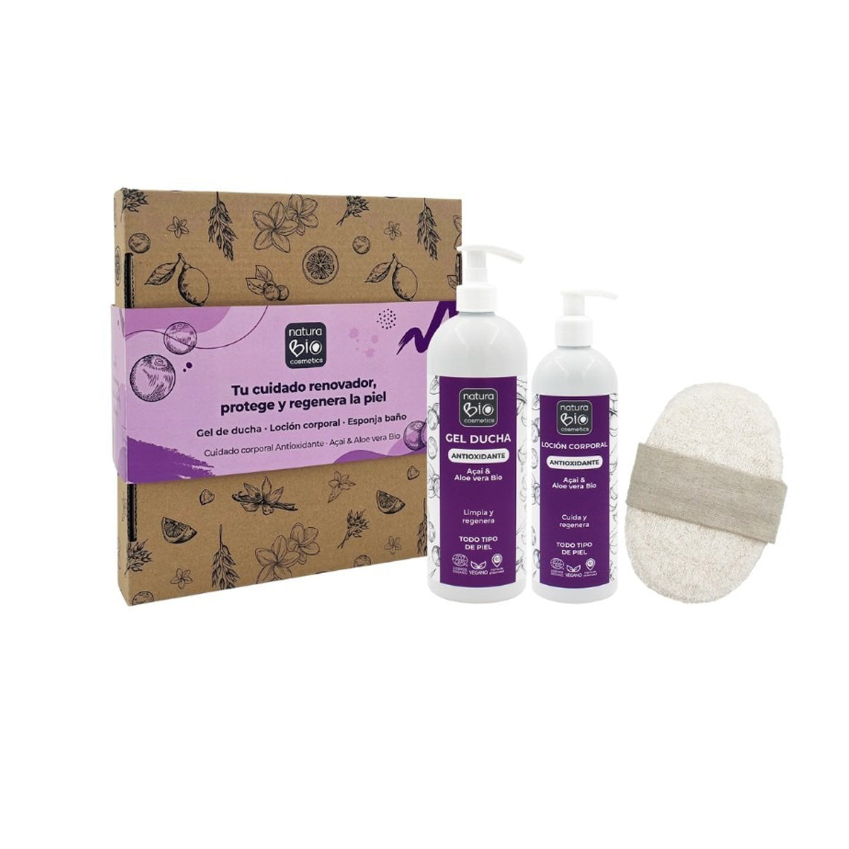Julpaket för hygien och kroppsvård Antioxidant + Presentförpackning NaturaBIO Cosmetics