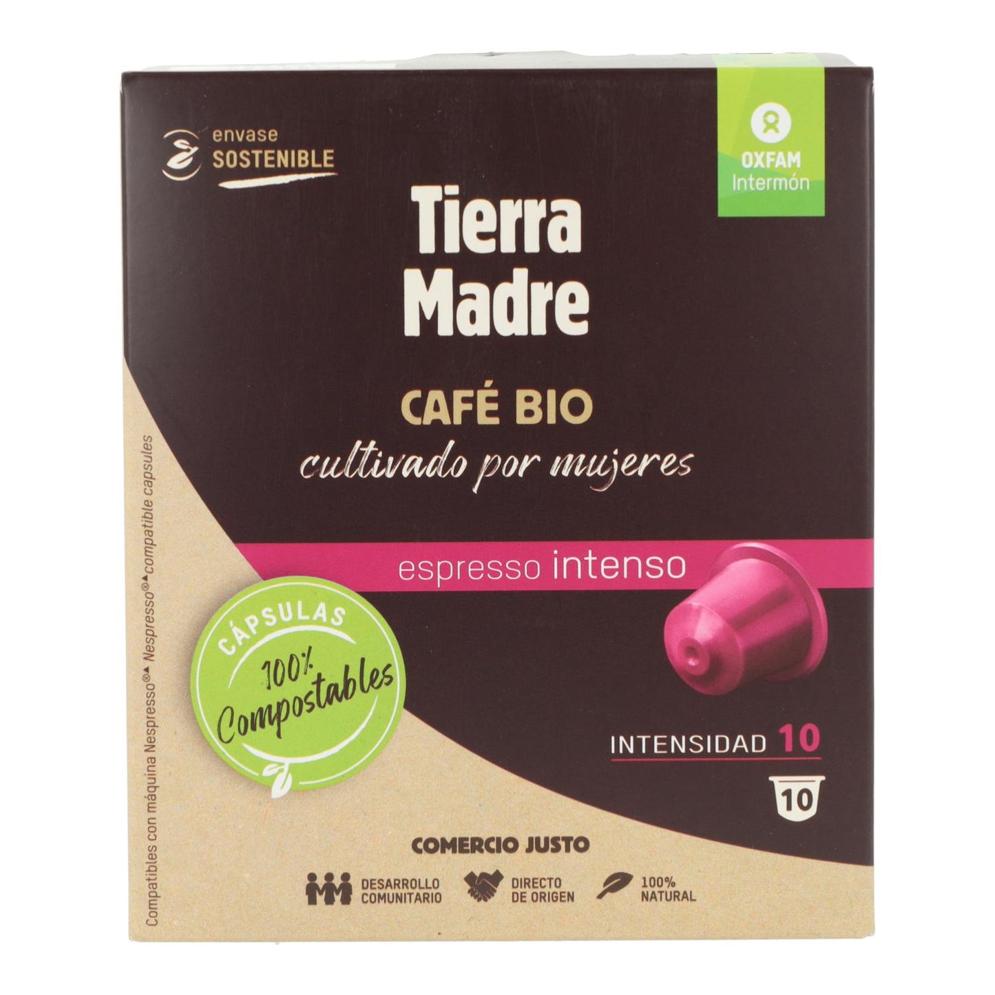 Fairtrade-Kaffee in kompostierbaren BIO-Kapseln „Intenso Tierra Madre” Oxfam Intermón 10 Stück