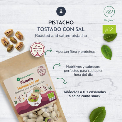Pistaches en coque grillées et salées ECO Planeta Huerto 250 g