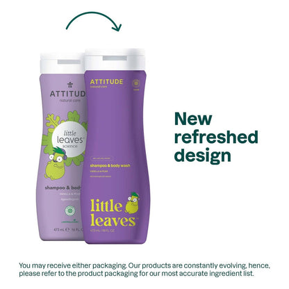 Little Leaves Vanilla and Pear Gel and Shampoo for Children, Attitude, 473 ml