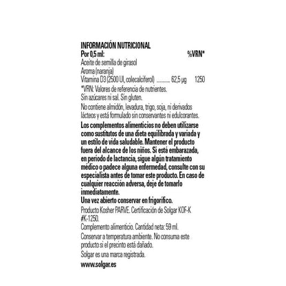 Flytande vitamin D3 2500 IE, 59 ml (apelsin)