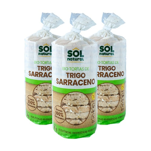 3er-Pack Sol Natural Bio-Buchweizenkuchen, glutenfrei, 100 g