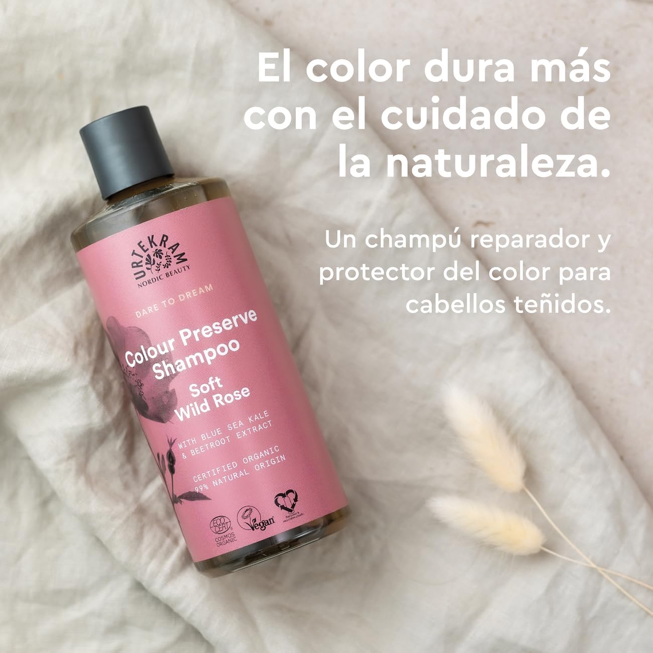 Shampoo Soft Wild Rose Color Urtekram, 500 ml