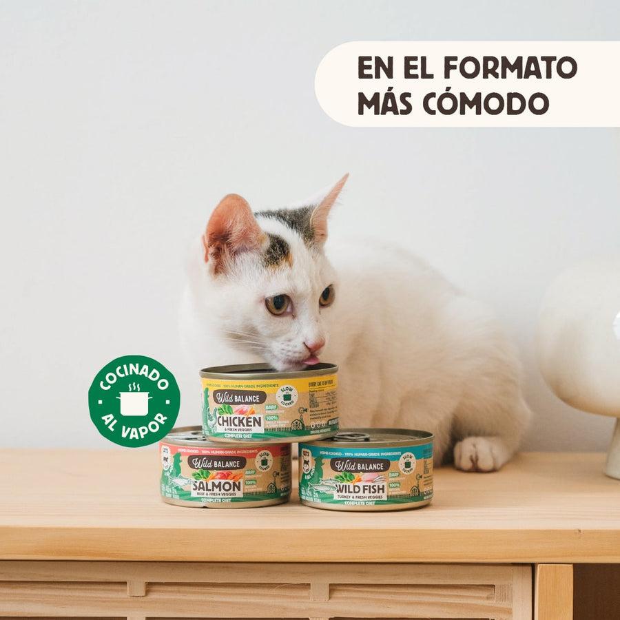 Pack of BARF chicken cans for cats 6 x 120 g Wild Balance