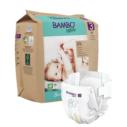 Pack of Bambo Nature Nappies Size 3 (4-8 kg), 3 x 28 units