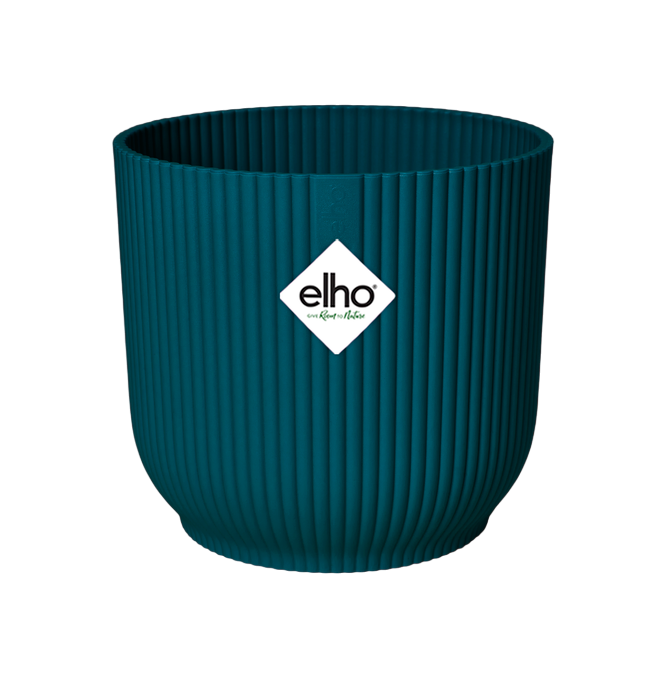 Elho Vibes Fold Round Deep Blue Planter 22 cm