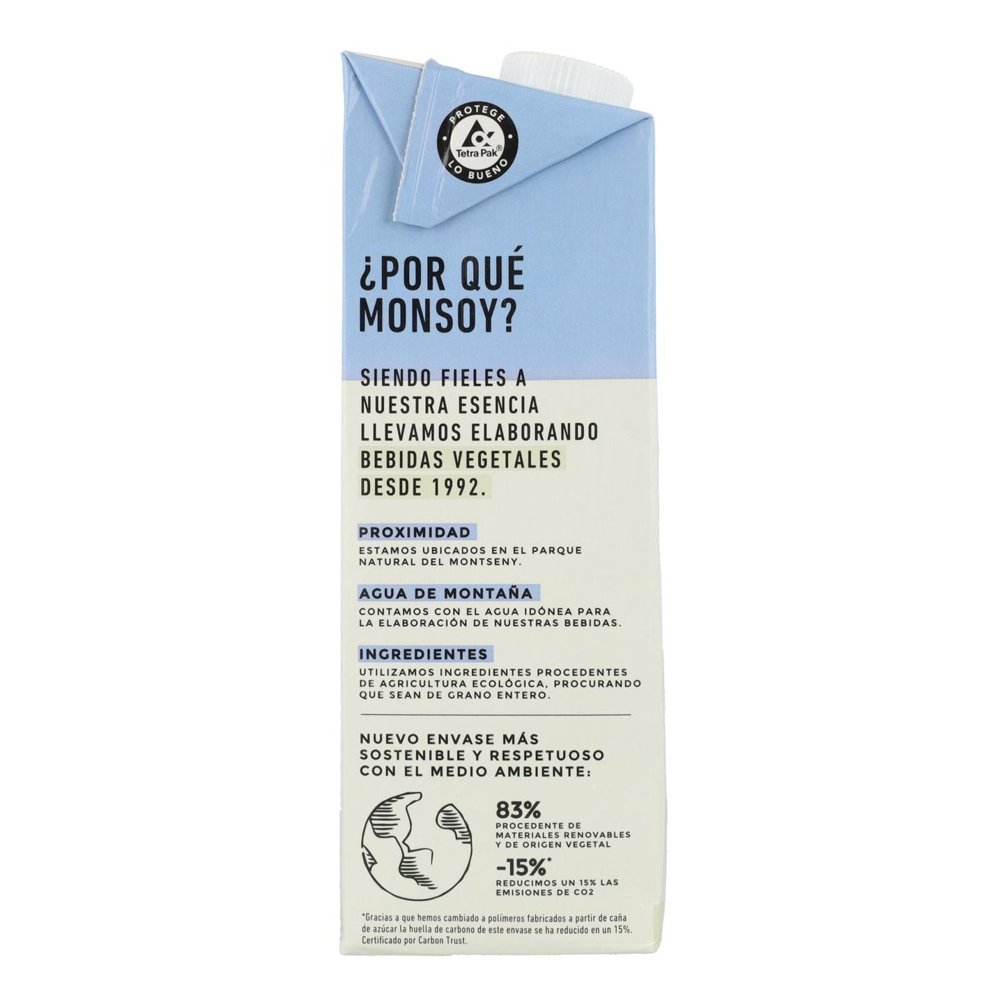 Pack 6 uds Bebida vegetal de almendra sin azúcares Monsoy 1 L