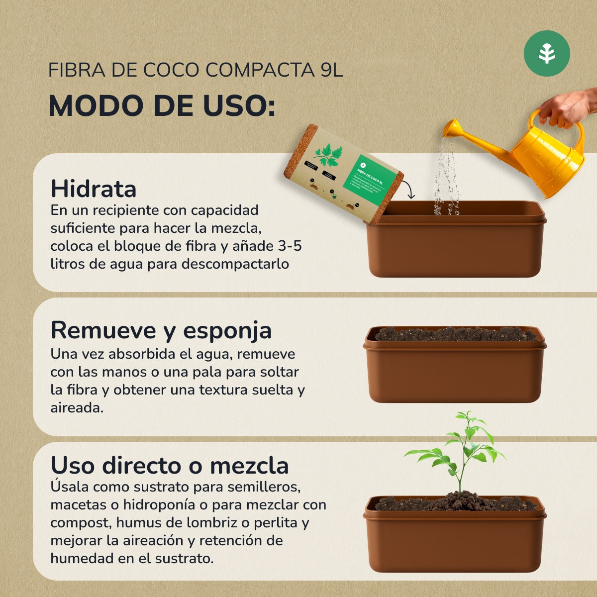 Substrat Fibre de Coco Planeta Huerto 9 Litres