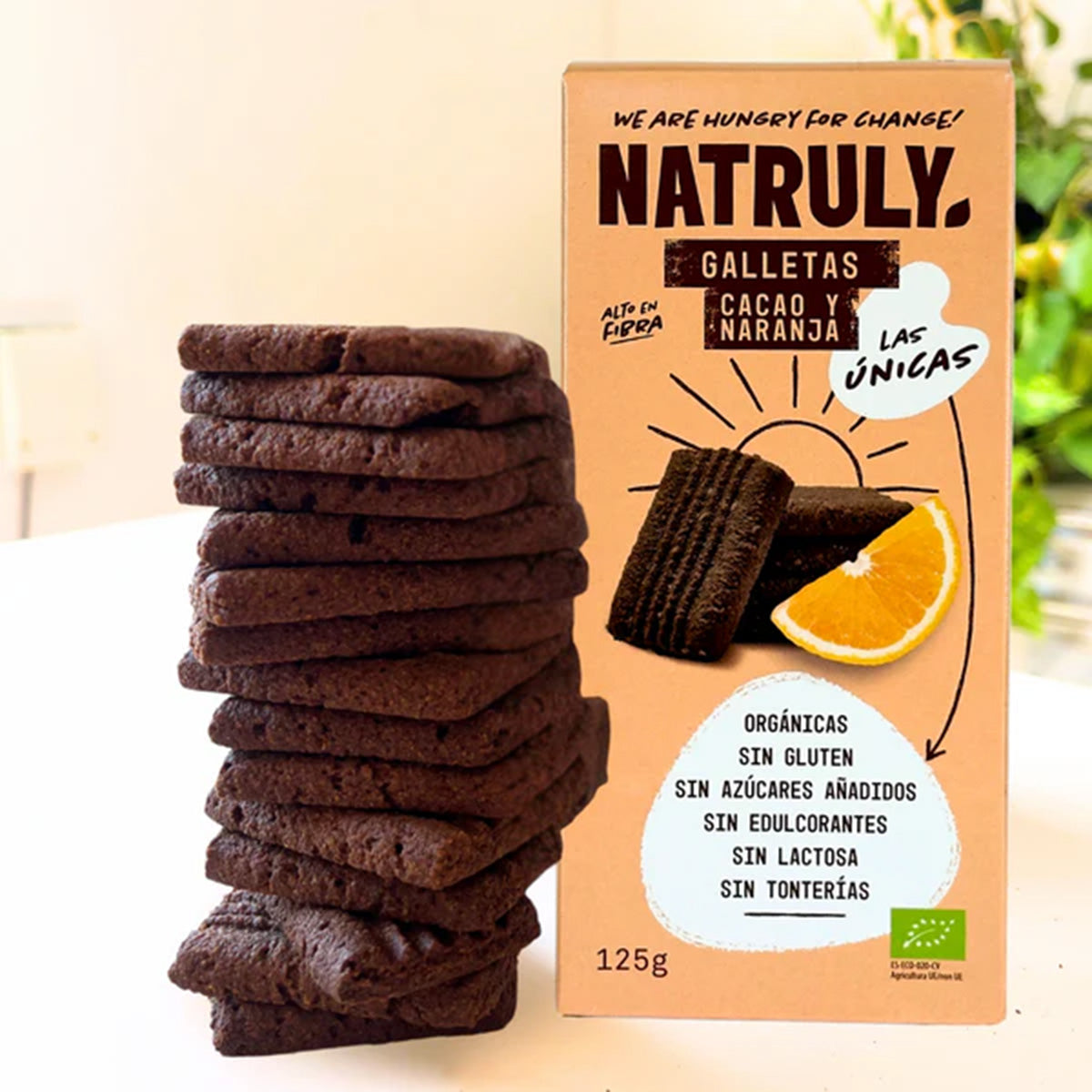 Natruly organic cocoa and orange flavour biscuits 125 g