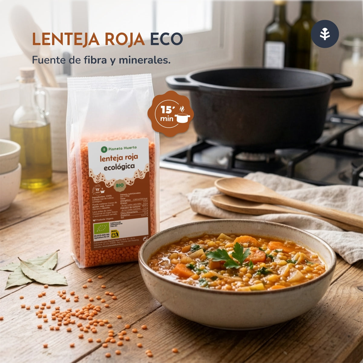 Red Lentil ECO Planeta Huerto 500 g