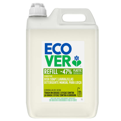 Liquide vaisselle dégraissant au citron et à l'aloe vera Ecover 5L