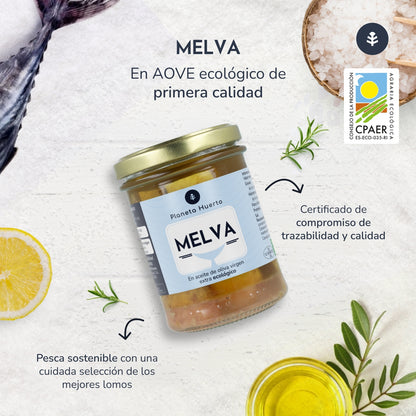 Pakket 12x Melva in extra vierge olijfolie ECO Planeta Huerto 190 g