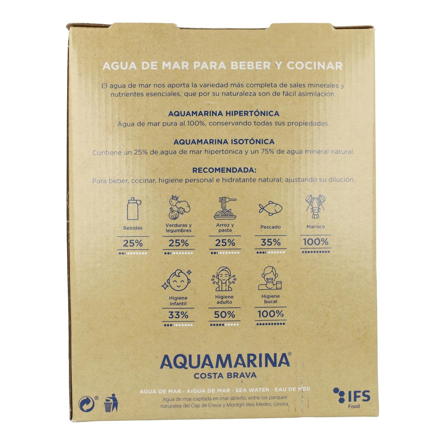 Acqua di mare ipertonica B&B Aquamarina 3 L.