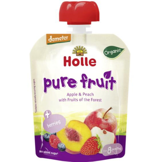 Smoothie BIO pomme et pêche aux fruits des bois Holle 90 g