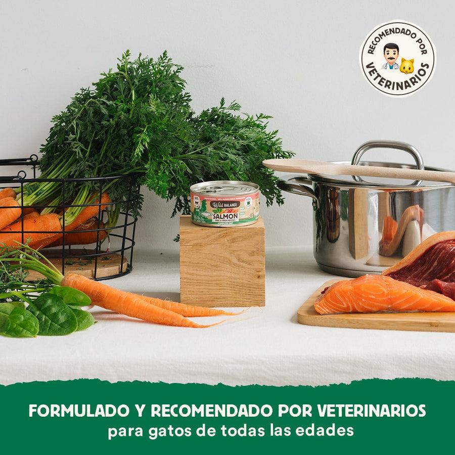 Lata de Salmón y Ternera BARF para gatos Wild Balance 120 g