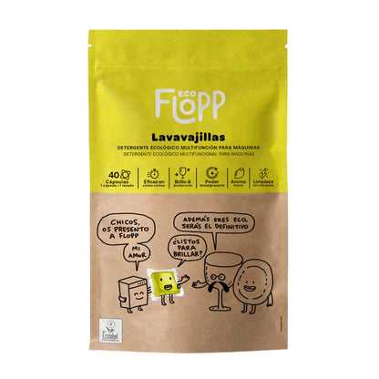 Pack of 2 x ECO Flopp Dishwasher Gel 40 caps