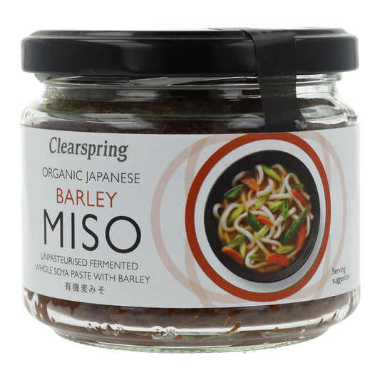 Miso mugi bio non pasteurisé (orge, bocal en verre) Clearspring, 300 g